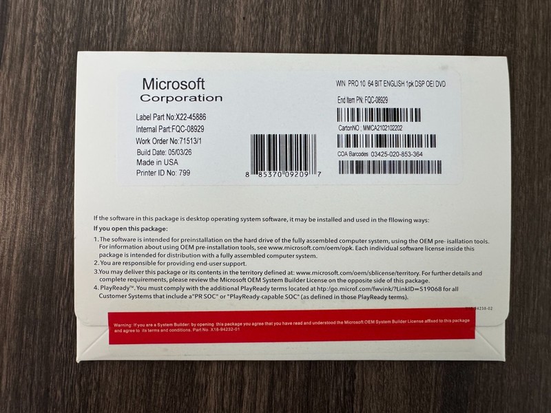 Windows 10 Pro 64 bit DVD Product Key New & Sealed Local Seller | Free Shipping gallery