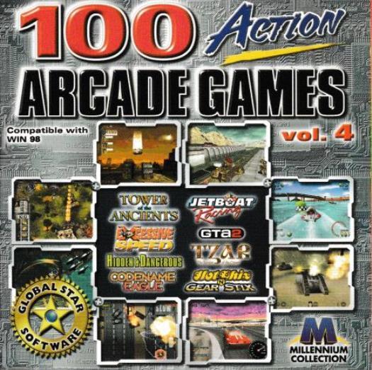 100 Action Arcade Games Vol. 4 PC CD collection of popular multiple genres games