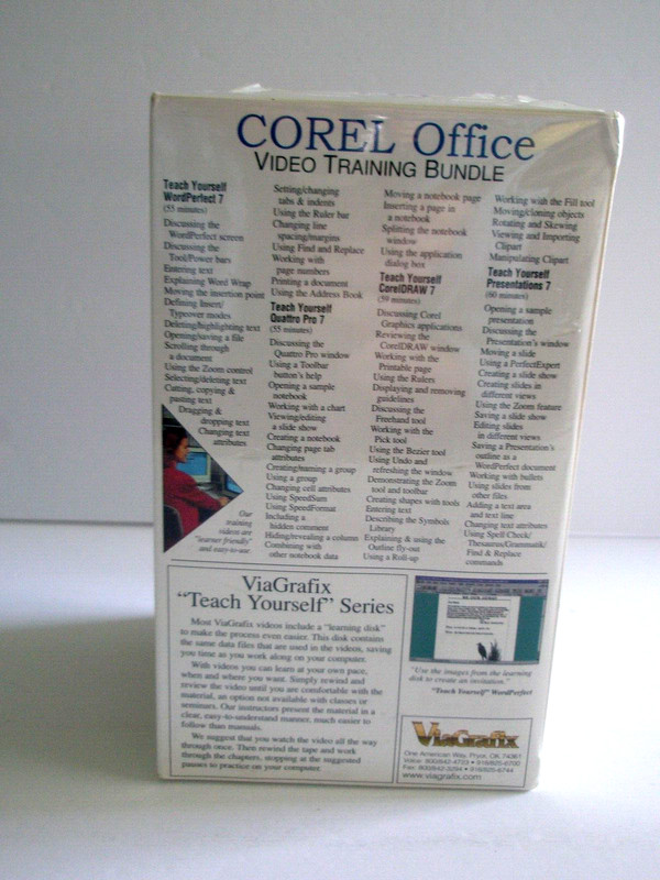 Viagrafix Corel Office Training VHS Quattro Pro Draw WordPerfect Presentations gallery