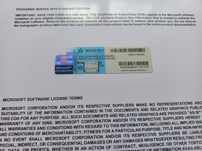 Microsoft Exchange Server 2019 STANDARD w Retail Unlimtd CAL GMGF0F4MC Authentic gallery