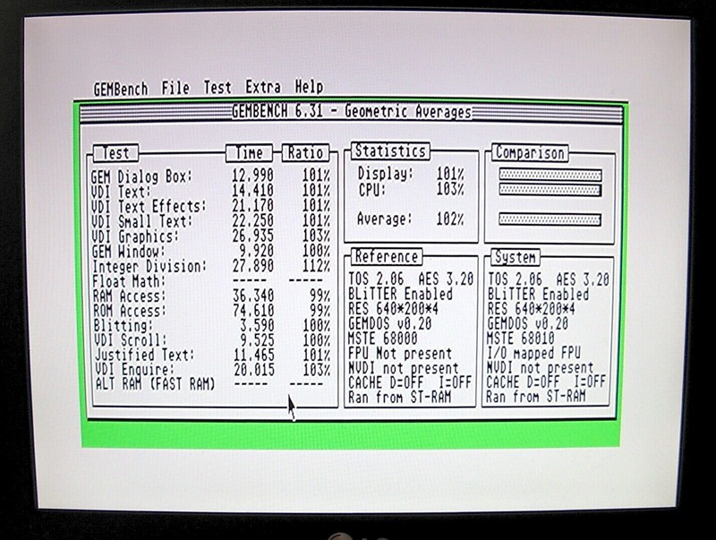 GEM BENCH 6.31 software floppy disk utility for ATARI ST STF STE TT / FALCON gallery