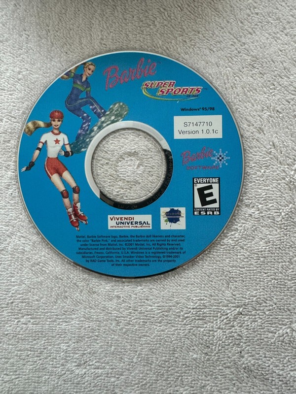 Barbie Super Sports PC CD – 2001 Mattel Windows 95/98