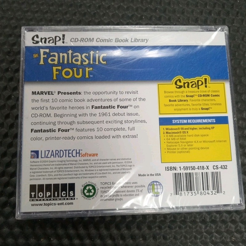 Marvel The Fantastic Four -Comic Book Reference CD-ROM (PC/MAC, 2004) New Sealed gallery