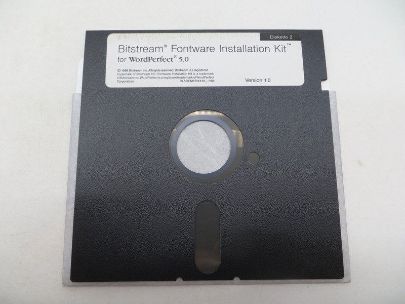 Bitstream Fontware Installation Kit for WordPerfect 5.0 5.25" Floppy Disks 1988 gallery