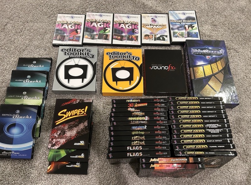 Digital Juice HUGE Lot (Jump Backs, BackTraxx, StackTraxx,Editor’s Toolkits)