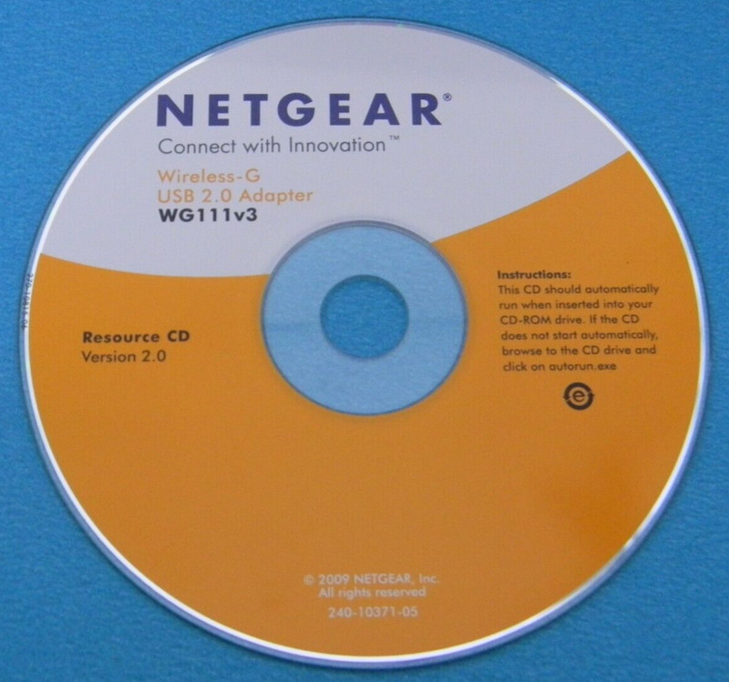 NETGEAR WG111v3 WIFI USB ADAPTER DRIVERS ORIGINAL SOFTWARE CD-ROM WI-FI