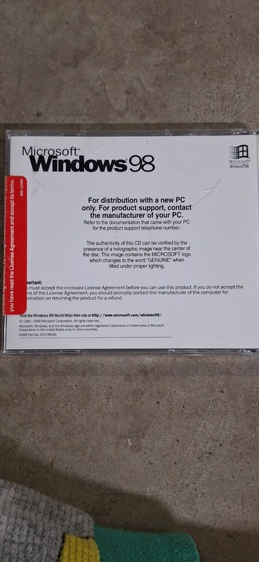 Vintage used Microsoft Windows 98 Install CD-ROM gallery