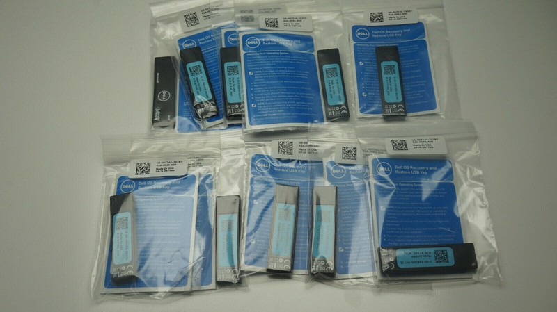 Lot of 10, new Dell Windows 7 Home Premium OS Recovery USB Stick 8GB, 64Bits