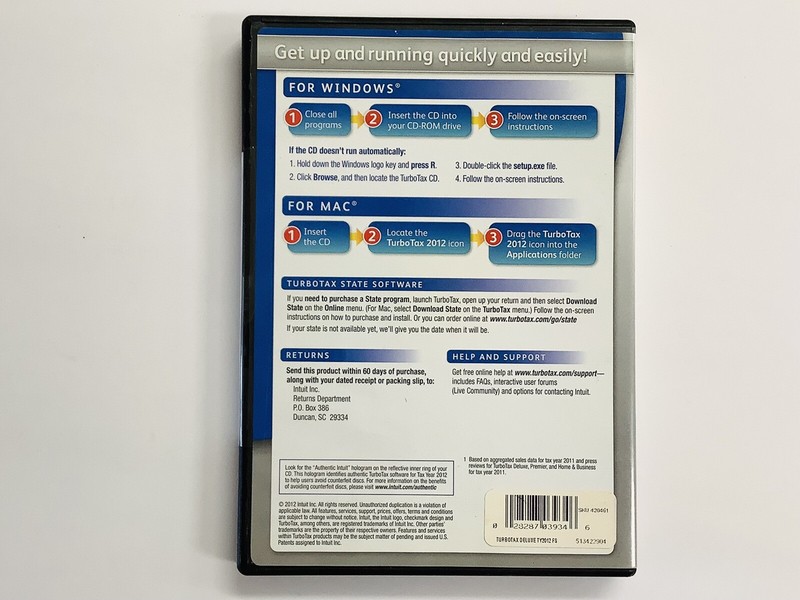 "BRAND NEW" TurboTax 2012 Deluxe. Federal and State + Federal E-file (Win/Mac) gallery