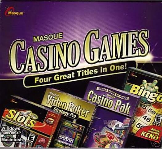 Masque Slots 1, Video Poker Strategy Pro, Bingo & Casino Pak PC CD 4 games lot!