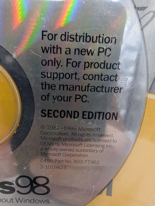 Microsoft Windows 98 Second Edition New Sealed CD w/ COA Product Key gallery