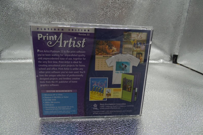 PRINT ARTIST PLATINUM EDITION VERSION 22 WINDOWS XP OR VISTA CD ONLY UNTESTED gallery