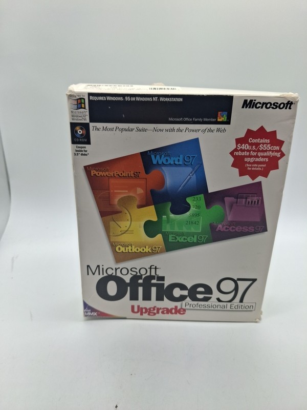 Vintage Microsoft Office 97 Upgrade Standard Big Box Version New Open Box EK2207 gallery