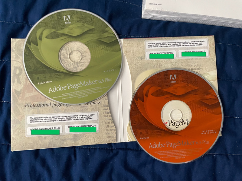 Adobe PageMaker 6.5 Plus Windows Software Set User Guide 2 Discs Serial Vintage gallery
