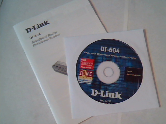 Installation Guide and CD D-link DI-604 Router Ver 2.05A Manual EtherNetwork