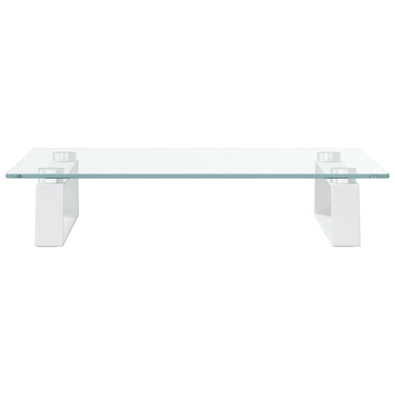 Monitor Stand White 15.7"x13.8"x3.1" Tempered Glass and Metal gallery