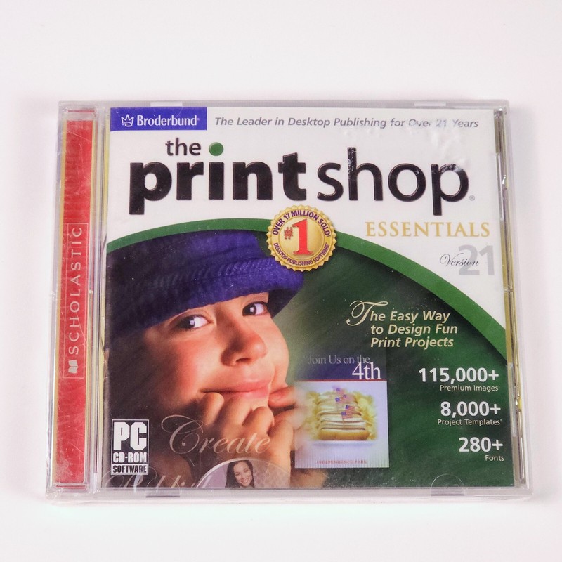 Print Shop Essentials Version 21 (PC WINDOWS) CD ONLY *New,Sealed* Broderbund