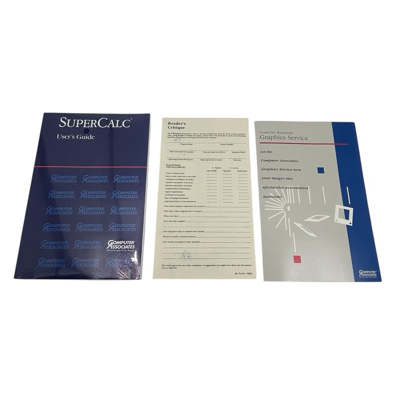SuperCalc Version 5.0 1988 Computer Associates Complete w/ Guides & 5.25” Disks gallery