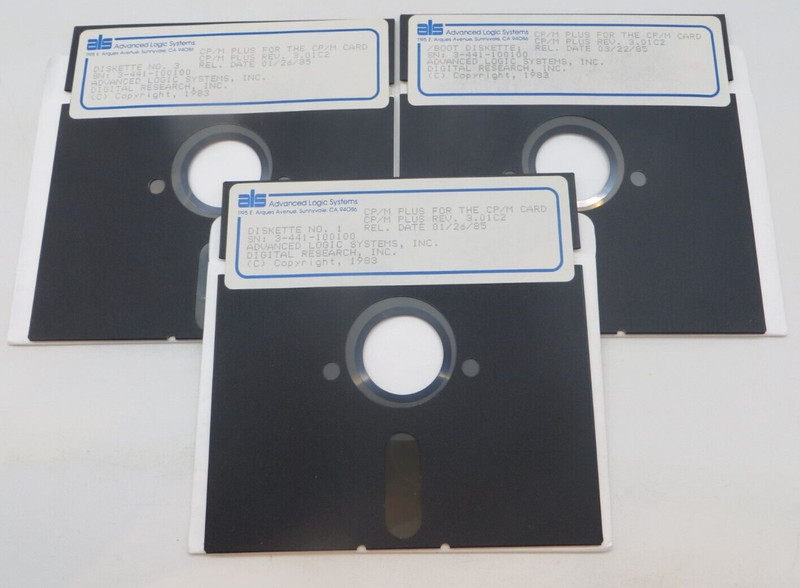 CP/M PLUS REV. 3.01C2 5.25" Floppy Disk 1985 Advanced Logic Systems Inc. #4037