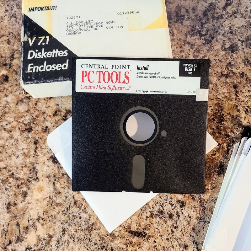 1991 Central Point PC Tools, 5" Floppy Diskettes, DOS Disks, 17 Disks In All gallery