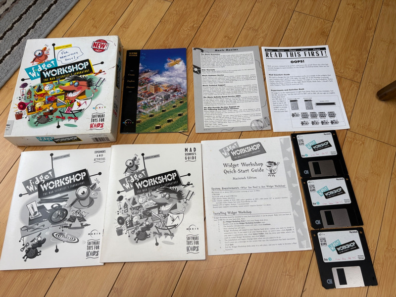 WIDGET WORKSHOP SOFTWARE TOYS FOR KIDS MAXIS MACINTOSH IN BOX