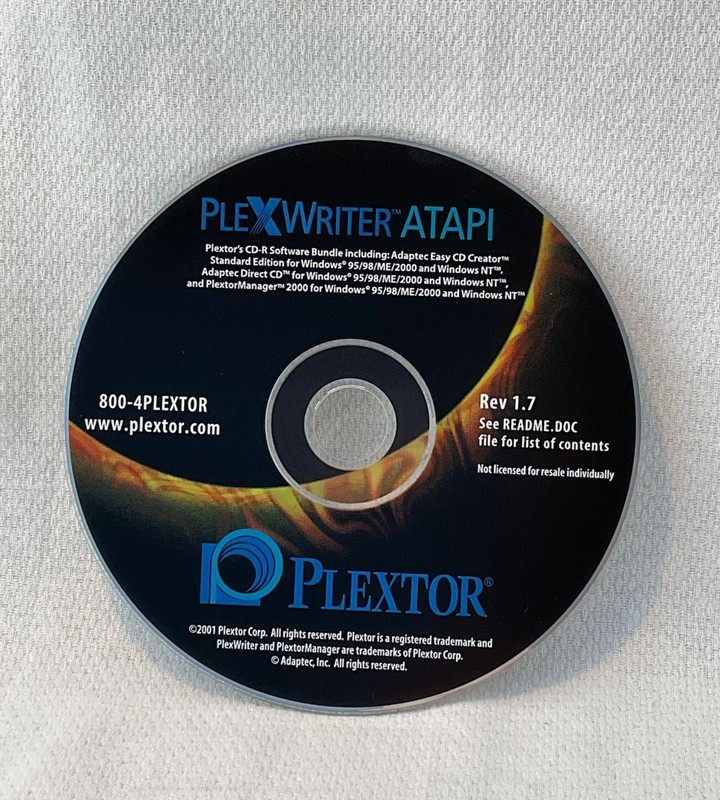 Plextor: Plex Writer ATAPI  Windows 95/98/ME/2000 & NT 2001 (Rev. 1.7) DISC ONLY