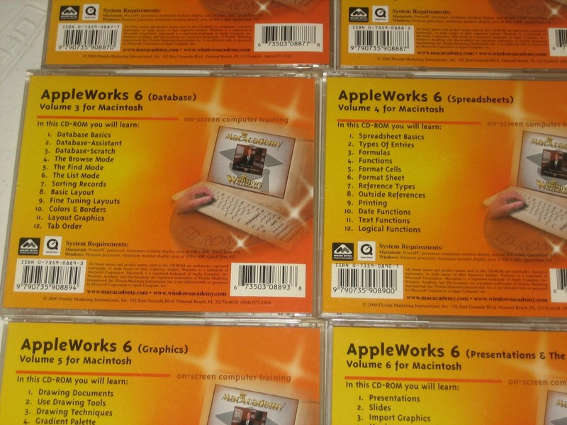 APPLEWORKS 6 VOL. 1-7 CD-ROM Training Series MacAcademy & Windows Academy gallery