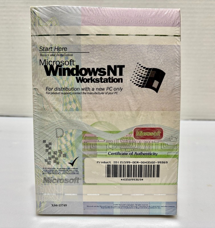 Microsoft Windows NT Workstation 4.0 w/ SP4 & Floppy Disks