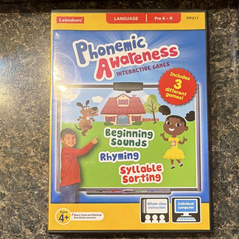 Lakeshore Phonemic Awareness Interactive Games CD-ROM Language Pre K-K PC/Mac