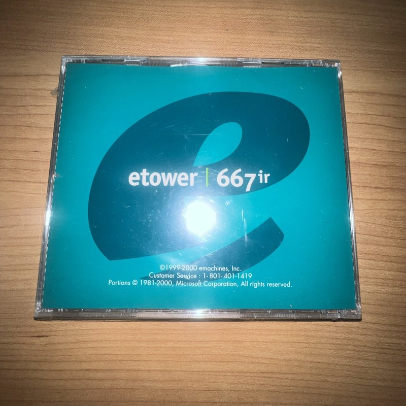 Emachine Restore CD ETower 667ir Ver 1.5 Bootable CD Microsoft 1999 Sealed gallery