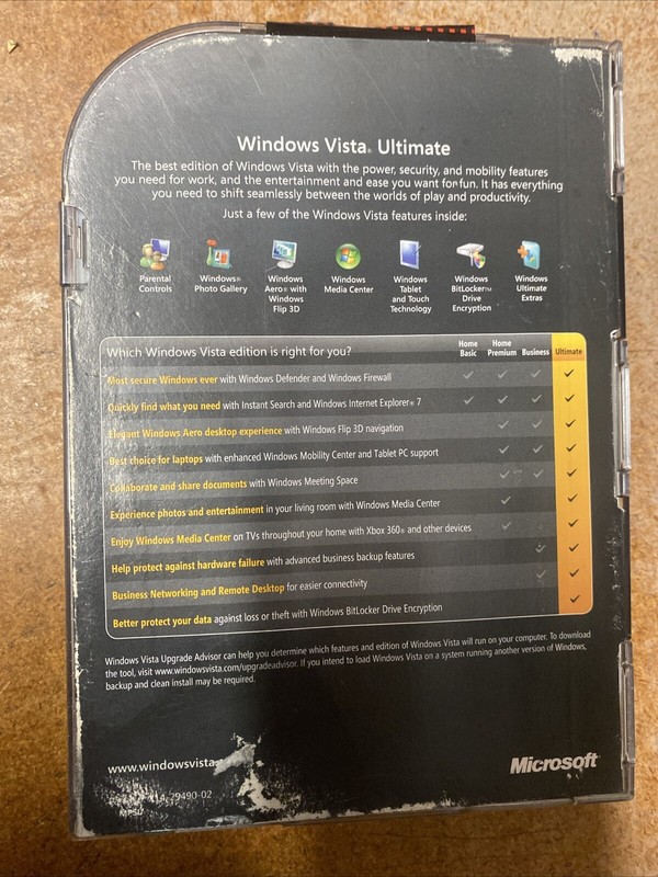 Microsoft Windows Vista Ultimate 32/64 Bit Service Pack 1 Full Retail gallery
