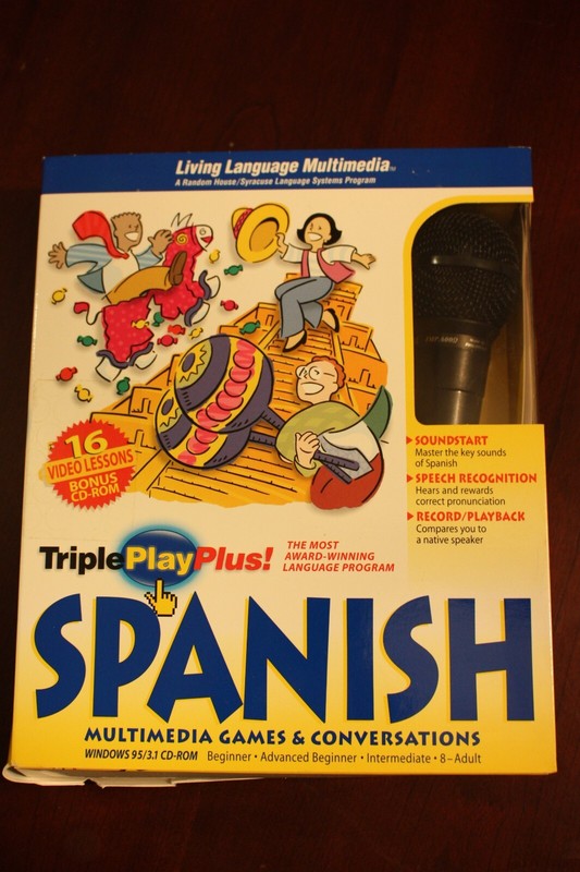 TRIPLE PLAY PLUS! SPANISH LIVING LANGUAGE MULTIMEDIA BRAND NEW WITH MIC FOR PC