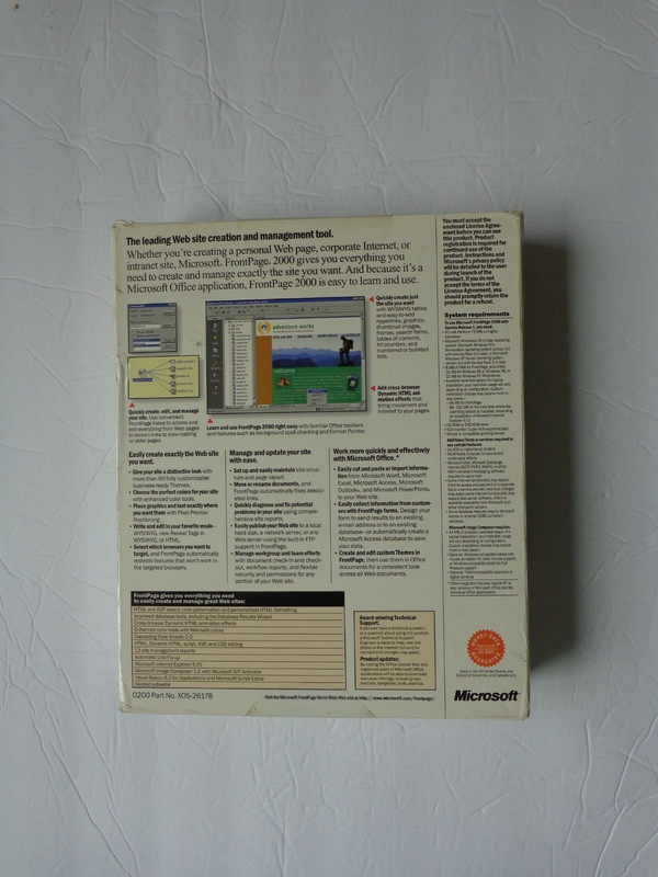 Microsoft FrontPage 2000 For Windows Web Site Software gallery