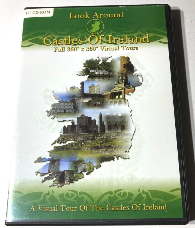 The CASTLES OF IRELAND: Look Around 360 Degrees, PC CD-ROM Irish Heritage, NM-