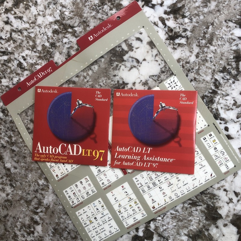 Autodesk AutoCAD LT 97 PC Vintage Software CD ROM Box & Learning Assistance Vtg