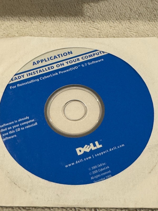 Dell Application for Reinstalling CyberLink PowerDVD 5.7 – CD ONLY NEW/SEALED!!