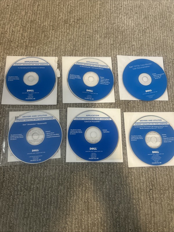 Dell Drivers & Applications CD Set For Windows XP Operating System 6 CDs Total
