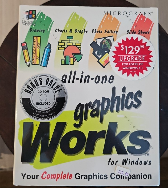Graphics Works for Windows Micrografx All-In-One PC Computer Software 3.5″ Disks