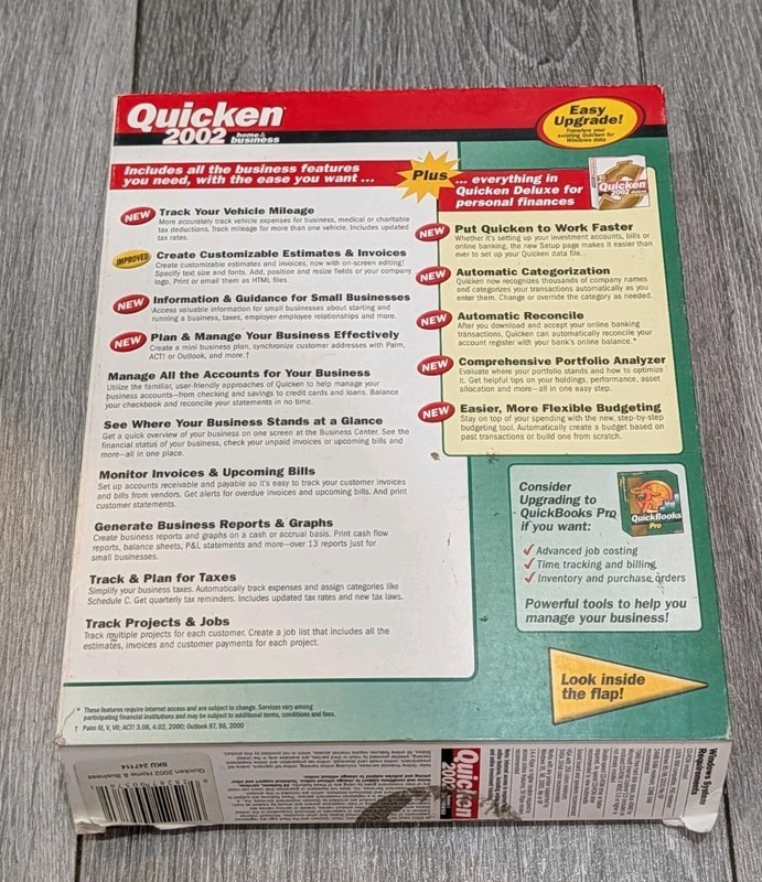 Quicken Home & Business Manage your Home & Business 2002 gallery