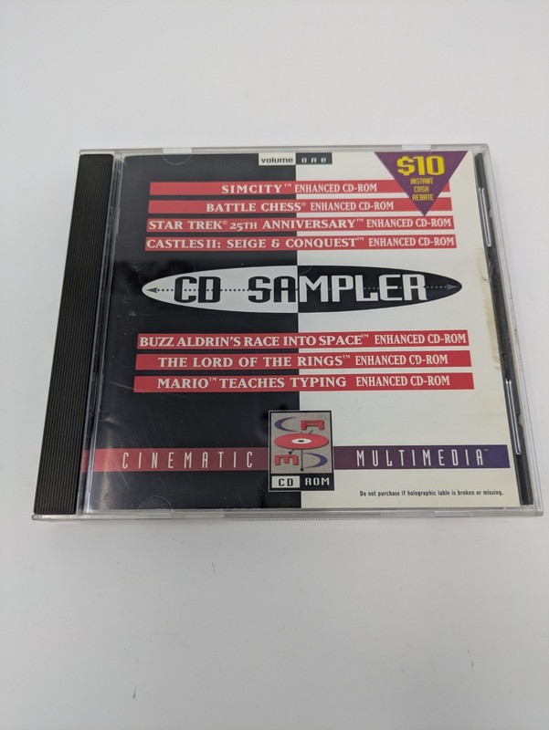 Interplay PC CD Rom – CD Sampler Volume One – Star Trek SimCity Mario RARE
