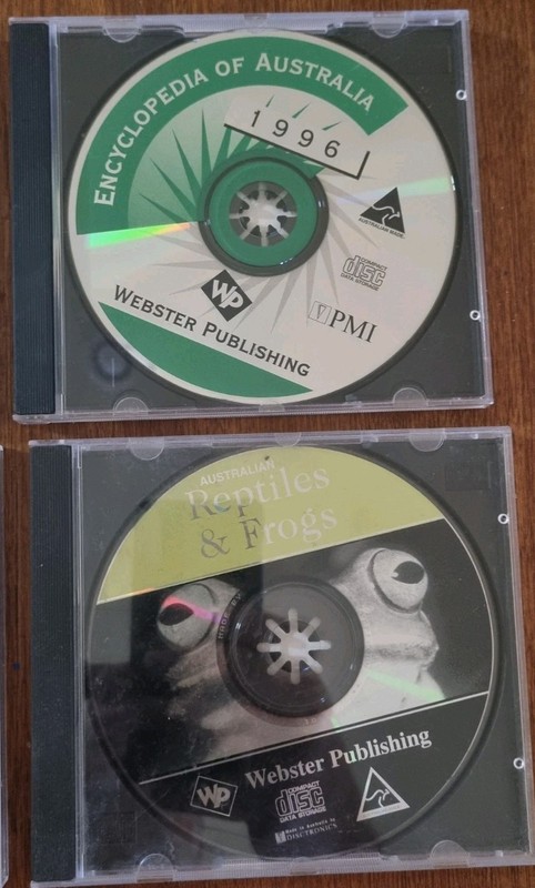 Bulk 6 x 1990's CD Disc PC Software Webster Publishing Encyclopedia Australian gallery