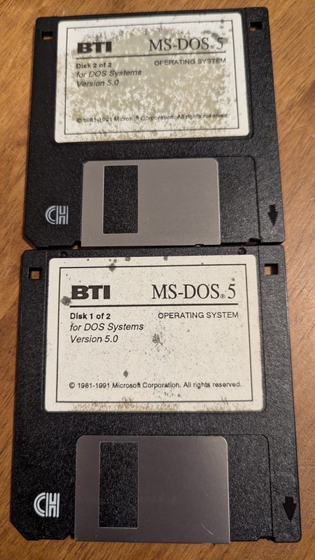 MS-DOS 5.0 3.5 Inch Floppy 2 Disks