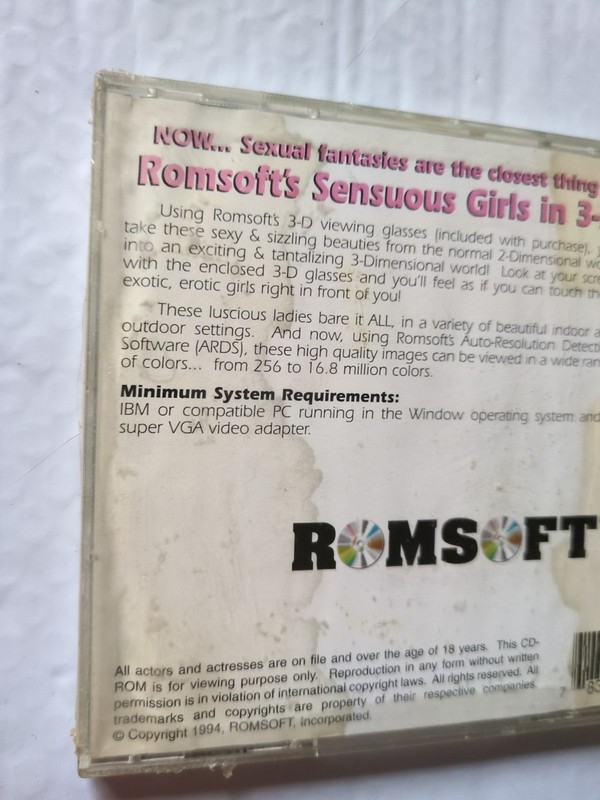 Romsoft 3D Sensuous Sexy Girls XCD Rom w/Glasses Sealed Adult 18+ Stained? gallery