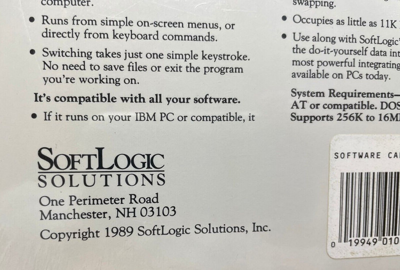 1989 Big Box Software Carousel Software Soft Logic Solutions NIB NOS Rare gallery
