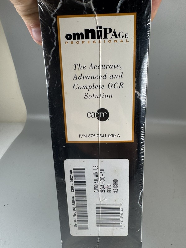OmniPage Professional 5.0 OCR Software for Windows – New Sealed 1994 Vintage gallery