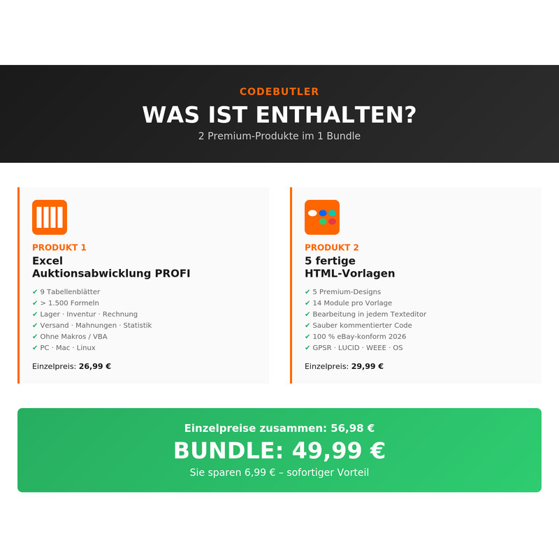 Online Trading Complete Package 2026 Excel Auction Processing + 5 eBay Templates Set gallery