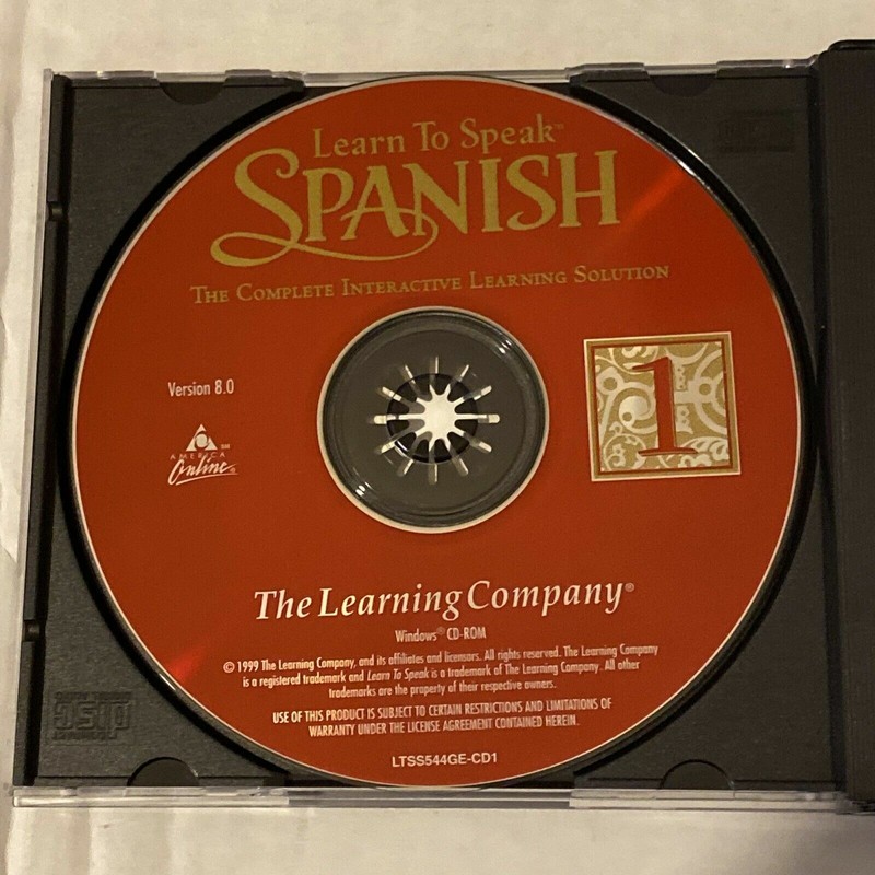 Spanish, The Learning Company, Learn To Speak Spanish, V, 8.0, 4 Disk Set, 1999 gallery
