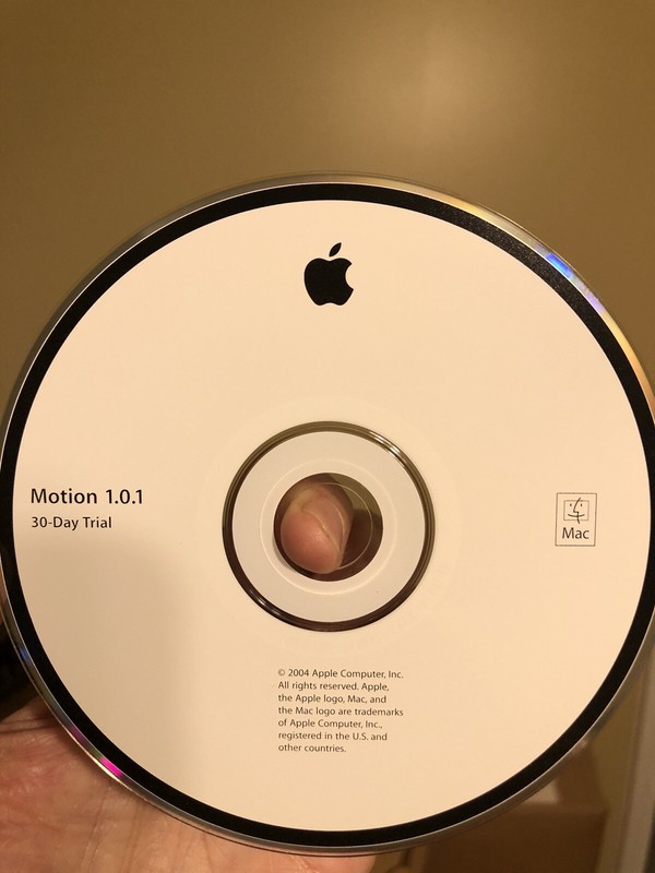 Apple Macintosh Motion DVD 30 day trial disc and sleeve Version 1.0.1 gallery