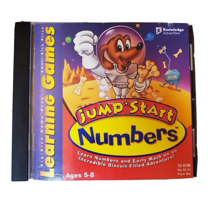 Jump Start Numbers CD ROM Math Skills Learning Games Age 5-8 Homeschool Kids Vtg
