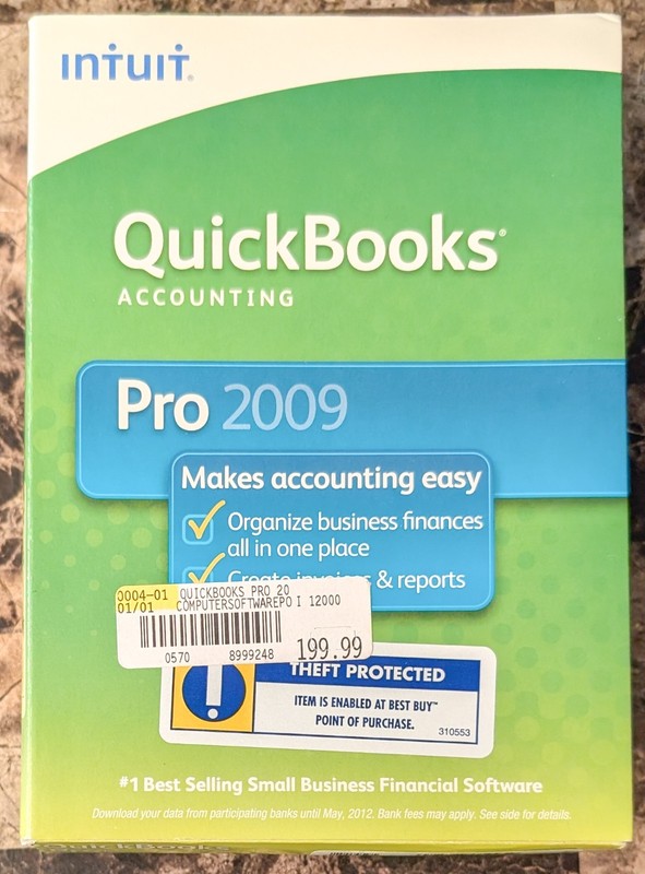 Intuit QuickBooks Accounting Pro 2009 Software Windows Complete w Manuals & Key